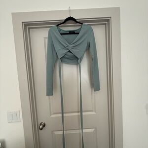 Urban Outfitters Sage Green Wrap Top